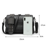 Skull Rivet Shoulder Bag Punk Style Crossbody Bags for Women