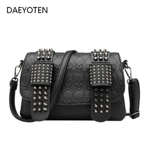 Skull Rivet Shoulder Bag Punk Style Crossbody Bags for Women