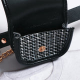 Women's Winter Waist Bag Detachable Belt Lattice Small Pocket Chain Bag