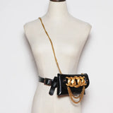 Crocodile Pattern Fanny Pack Chain Belt Bag Crossbody Bags