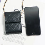Soft Leather Waist Bag Purse Women Hand Bag Metal Chain Flap Female Crossbody