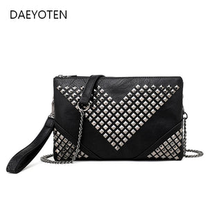 Rivet Envelope Bag Chain Shoulder Clutch for Women ZM0927