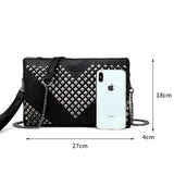 Rivet Envelope Bag Chain Shoulder Clutch for Women ZM0927