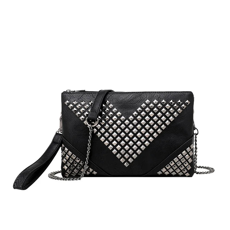 Rivet Envelope Bag Chain Shoulder Clutch for Women ZM0927