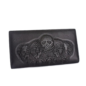Leather Skull Wallet Women Purse Vintage Men Wallets Clutch Bag ZM0355