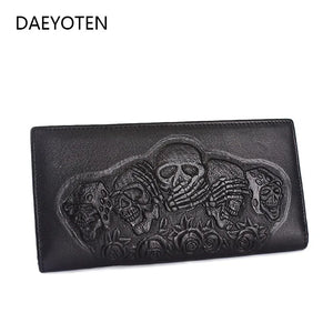 Leather Skull Wallet Women Purse Vintage Men Wallets Clutch Bag ZM0355