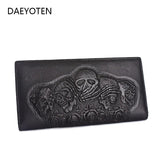 Leather Skull Wallet Women Purse Vintage Men Wallets Clutch Bag ZM0355