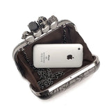 Skull Ring Handbag Women Evening Bags Punk Clutch Bag Chain Party Shoulder