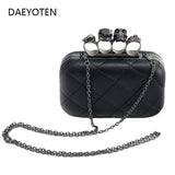Skull Ring Handbag Women Evening Bags Punk Clutch Bag Chain Party Shoulder