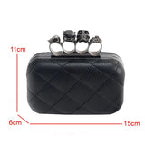 Skull Ring Handbag Women Evening Bags Punk Clutch Bag Chain Party Shoulder
