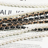 Metal Rhombic Crossbody Bag with Pearl Chain