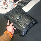 Rock Style Skull Rivet Shoulder Bag Large Capacity Envelope Clutch