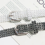 Transparent Rhinestone Bag Women Summer Decoration Shirt Dress Belt Bag