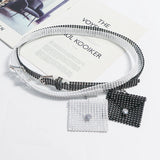 Transparent Rhinestone Bag Women Summer Decoration Shirt Dress Belt Bag
