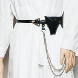 Triangular Buckle Thin Belt Bag Women's Fanny Pack