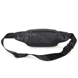 Men Rivet Waist Bag Chest Bag Unisex Fanny Pack Soft Leather Kidney Purse
