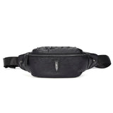 Men Rivet Waist Bag Chest Bag Unisex Fanny Pack Soft Leather Kidney Purse