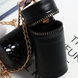 Crocodile Pattern Mini Shoulder Bag Chain Waist Drum Lipstick Coin Purse