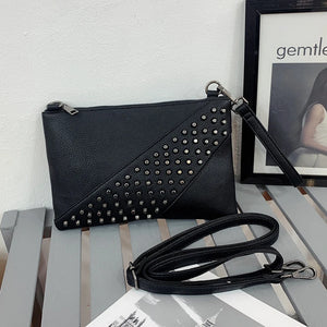 Fashionable Rivet Clutch Bag Envelope Shoulder Bag