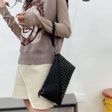 Fashionable Rivet Clutch Bag Envelope Shoulder Bag