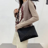 Fashionable Rivet Clutch Bag Envelope Shoulder Bag