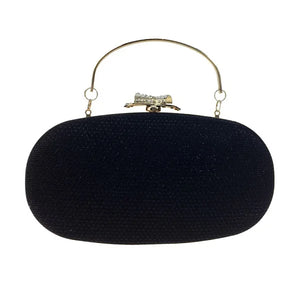 DAIWEI Women's Evening Bag with Diamonds SILVER