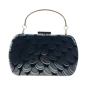 DAIWEI Women's Formal Wedding Evening Clutch with Diamonds PU Leather LACE