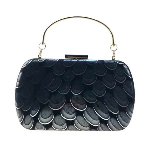 DAIWEI Women's Formal Wedding Evening Clutch with Diamonds PU Leather LACE