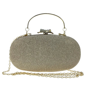 DAIWEI Women's Evening Bag with Diamonds SILVER