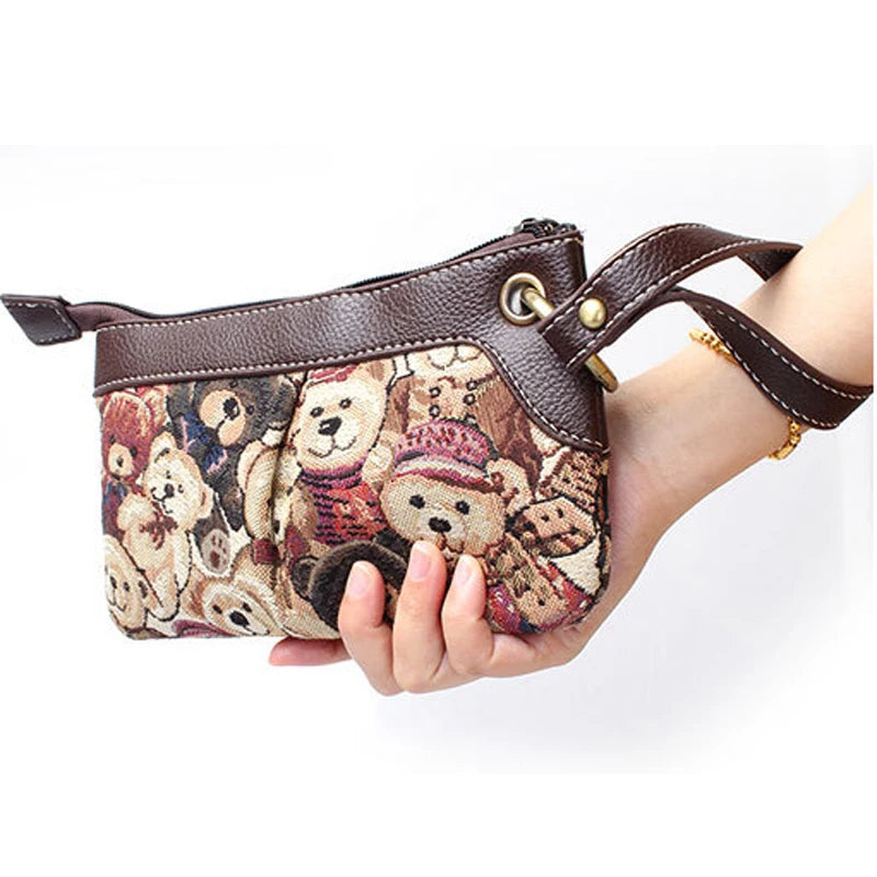 DANNY BIEBER Small Bear Bag Lady Wallet Clutch Evening Bag