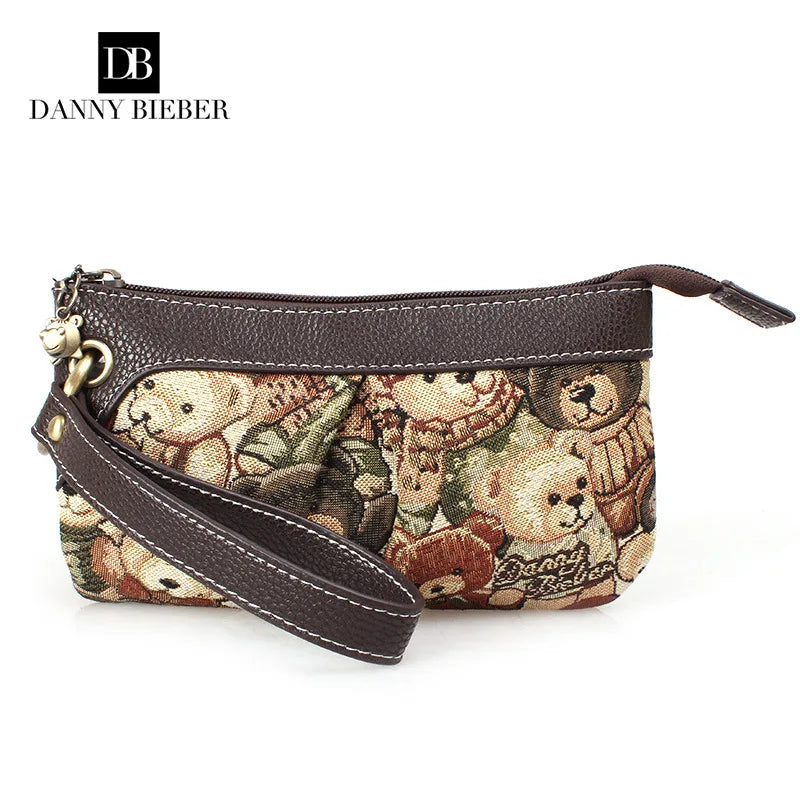 DANNY BIEBER Small Bear Bag Lady Wallet Clutch Evening Bag