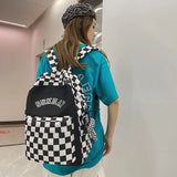 Plaid Women Backpack Nylon Travel Bag Schoolbag Girls Bookbag