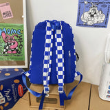 Plaid Women Backpack Nylon Travel Bag Schoolbag Girls Bookbag