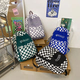 Plaid Women Backpack Nylon Travel Bag Schoolbag Girls Bookbag