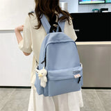 Nylon Women Backpack Female Letter Printing Portable Travel Bag Preppy Girl
