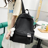 Nylon Women Backpack Female Letter Printing Portable Travel Bag Preppy Girl