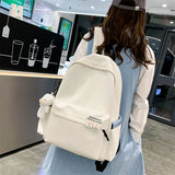 Nylon Women Backpack Female Letter Printing Portable Travel Bag Preppy Girl