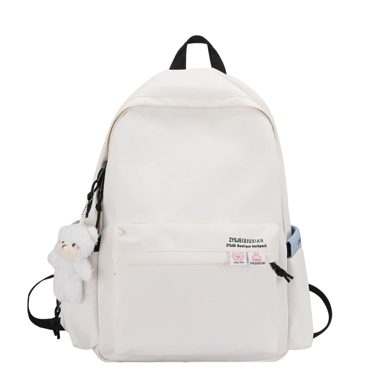 Nylon Women Backpack Female Letter Printing Portable Travel Bag Preppy Girl