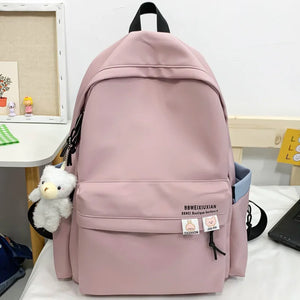 Nylon Women Backpack Female Letter Printing Portable Travel Bag Preppy Girl