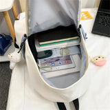 Nylon Women Backpack Female Letter Printing Portable Travel Bag Preppy Girl