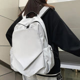 Waterproof Nylon Backpack Large Capacity Solid Travel Bag Unisex