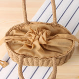 DCOS-Fashion Summer Beach Bag Rattan Basket Bag Women Holiday Bohemian Bag