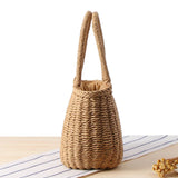 DCOS-Fashion Summer Beach Bag Rattan Basket Bag Women Holiday Bohemian Bag