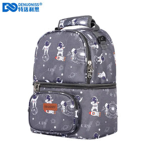 Space Print Double Lunch Box Insulated Bag