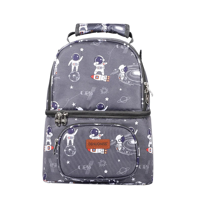 Space Print Double Lunch Box Insulated Bag