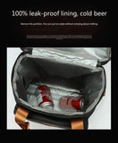 Vintage Leather Wine Cooling Bag Leakproof Picnic Cooler