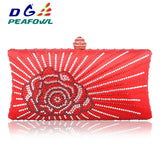 DGPeafowl Flap Crystal Floral Women Evening Clutch Bag 3 Colors