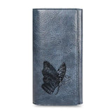 REAL Leather Women Wallet Butterfly Embossing Clutch Money Bag Female Wallet