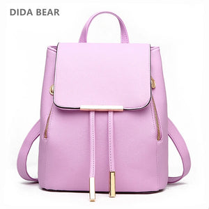 Women Backpack High PU Leather Mochila Escolar School Bags For Teenagers Girls