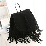 DIDABEAR Women Tassel Backpacks Girls Vintage Suede Shoulder School Bags